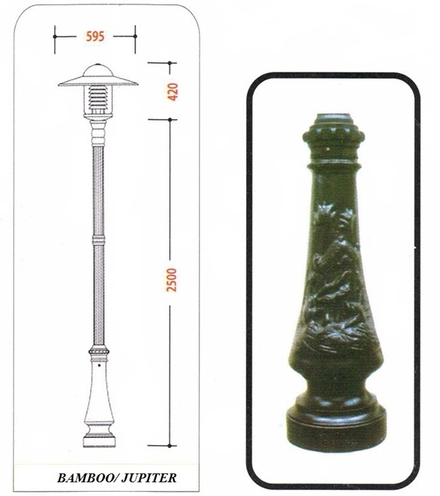 Picture of Cột đèn sân vườn Bamboo đế gang thân nhôm đúc - CĐ01