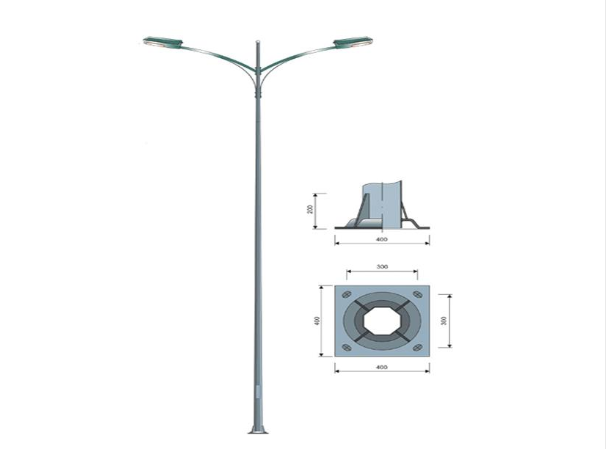 Picture of CỘT ĐÈN CAO ÁP CẦN KÉP CK01 - mã CCA02