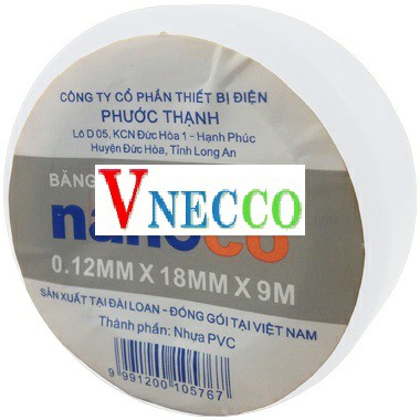 Picture of Băng keo điện PVC 10Y - trắng Nanoco