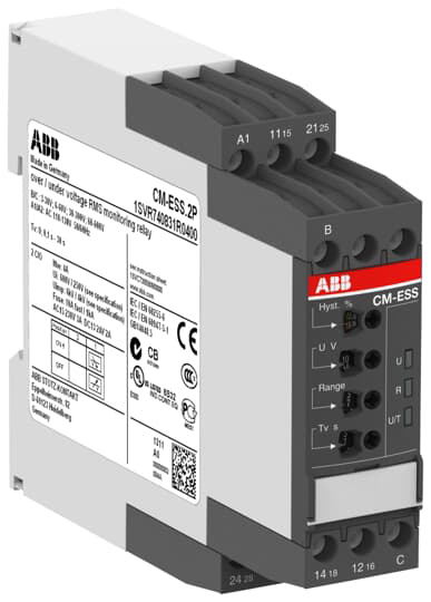 Picture of Rơ le giám sát điện áp một pha loại CM-ESS.2S 220-240 V AC ABB 1SVR730831R1400