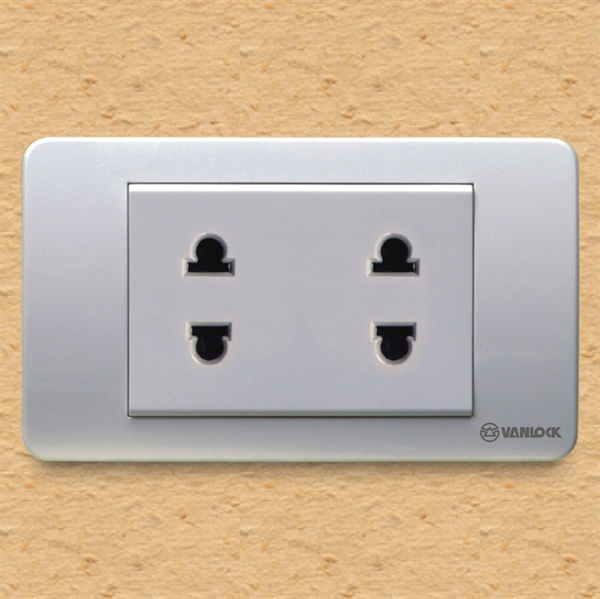Picture of Ổ cắm đôi 2 chấu 16A Sino - S18AU2