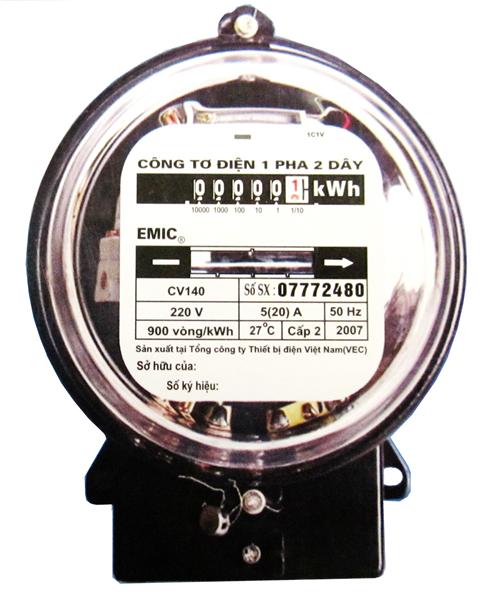 Picture of Công tơ điện 1 pha Emic 5/20A Nắp thủy tinh